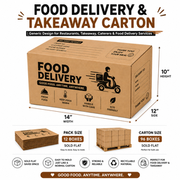 “FOOD DELIVERY” CARTON - 14” x 12” x 10” - ( GENERIC DESIGN )