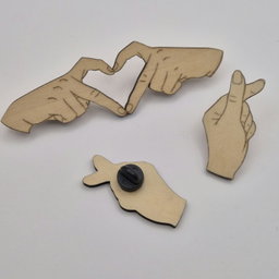 Finger Heart Pins