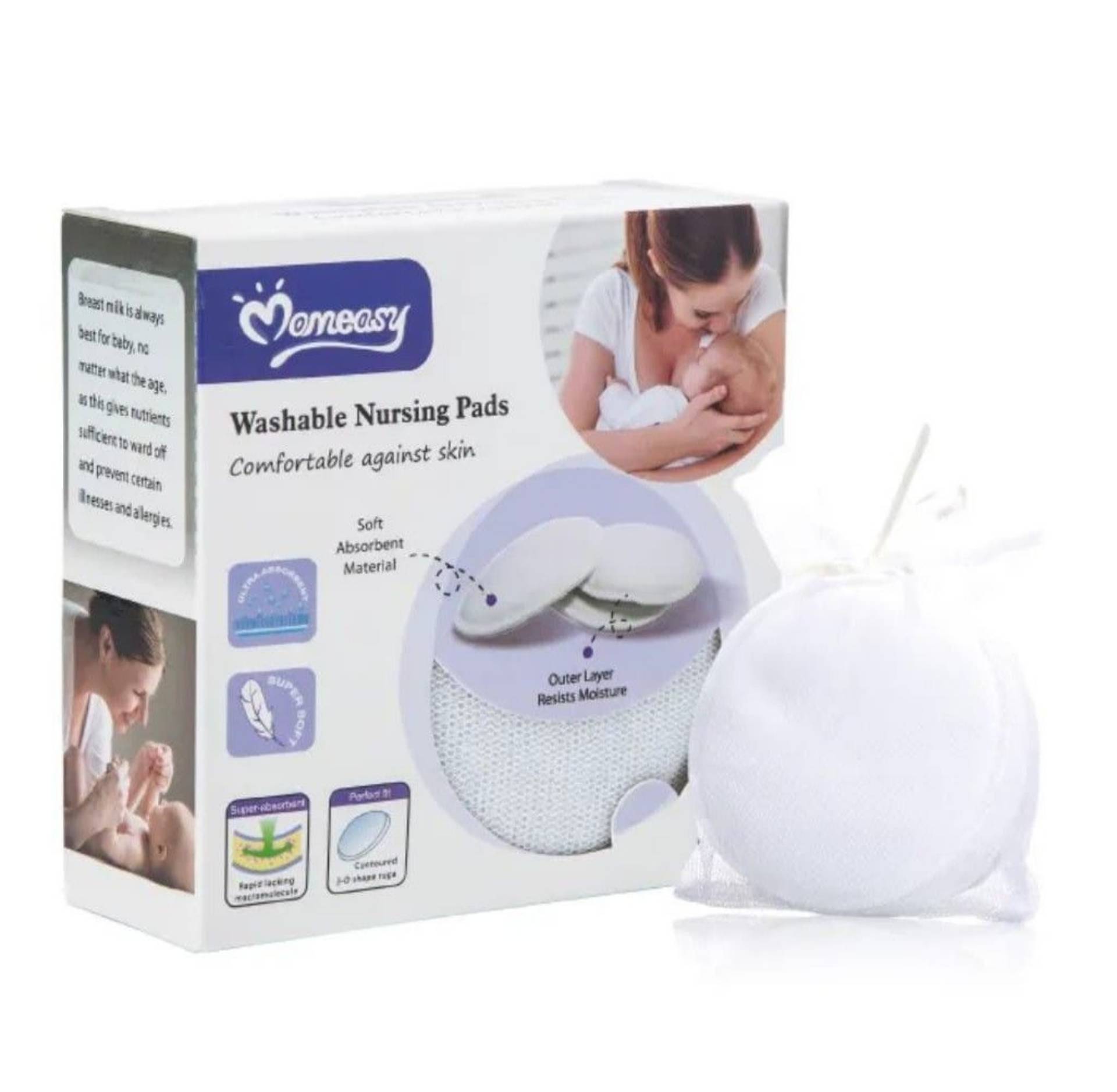 Momeasy washable nursing pads (6pcs)_0
