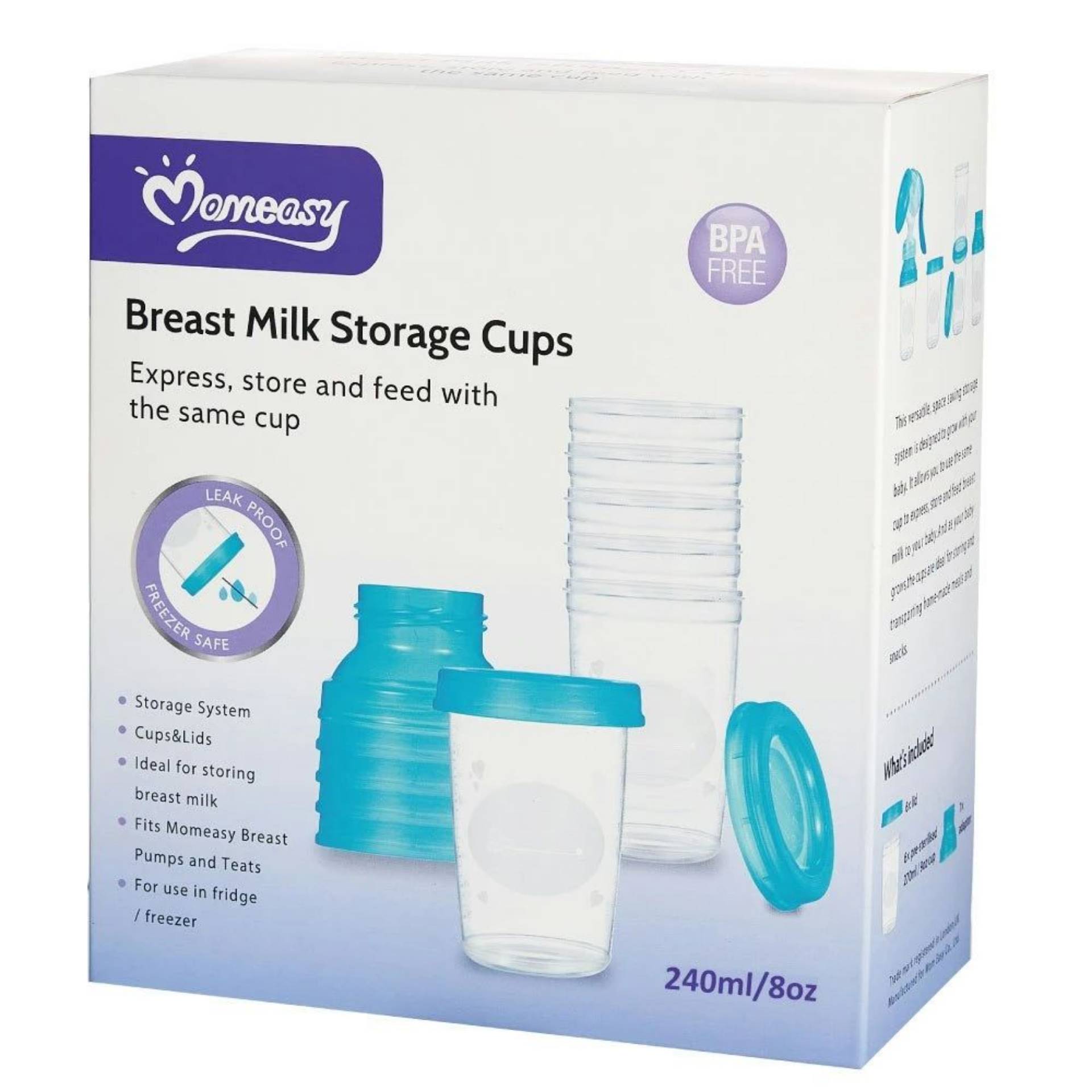 Breast milk storage cups 240mls (6pcs)_0