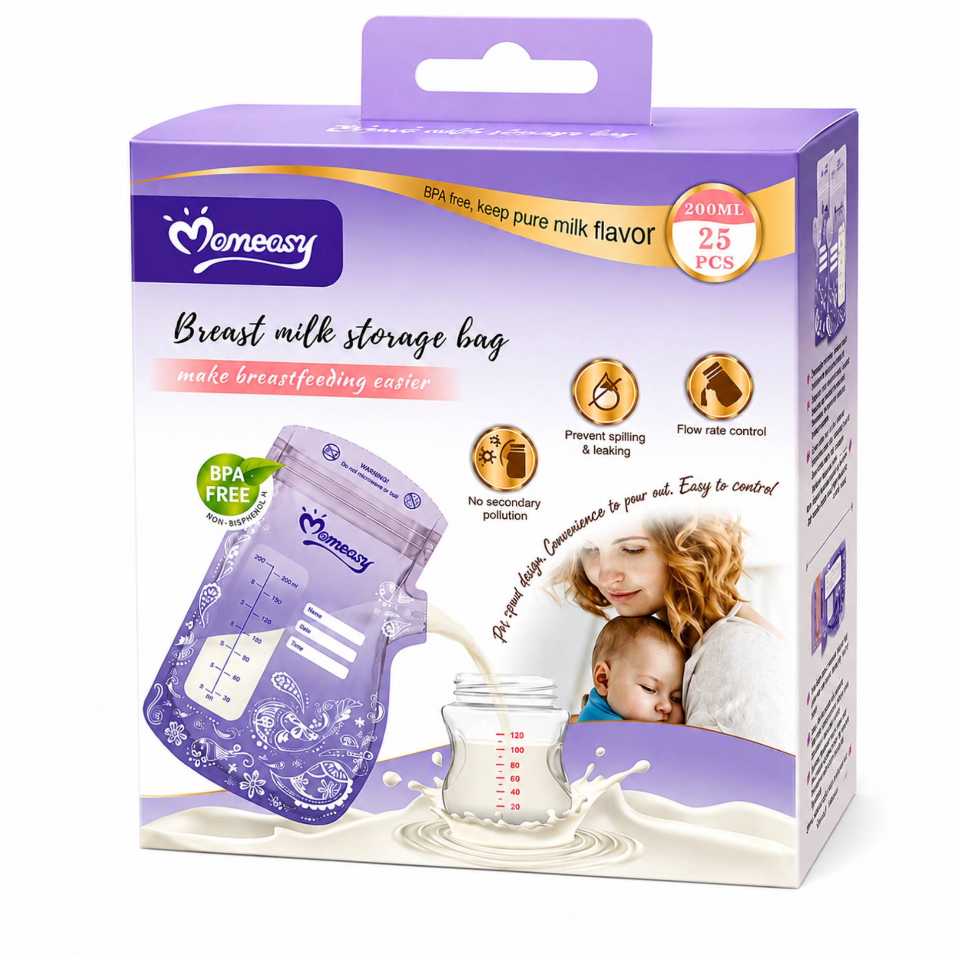 Momeasy breastmilk storage bags (25pcs)_0