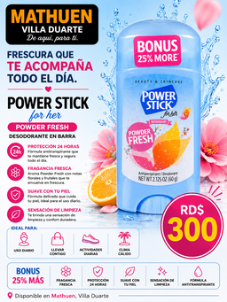 Desodorante Power Stick - Powder Fresh 