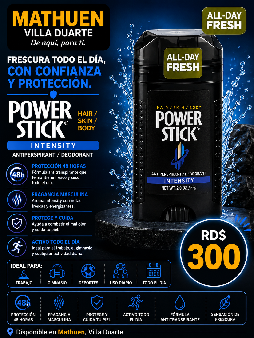 Desodorante Power Stick - Intensity 