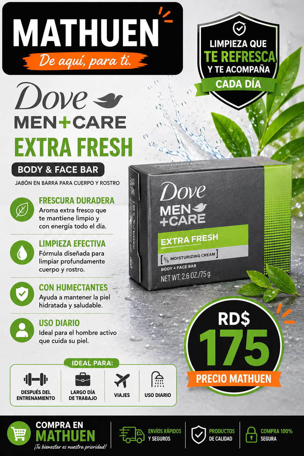 Barra De Jabón Dove - Men’s Care _0