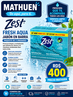 Jabón De Barra Zest - Aqua 