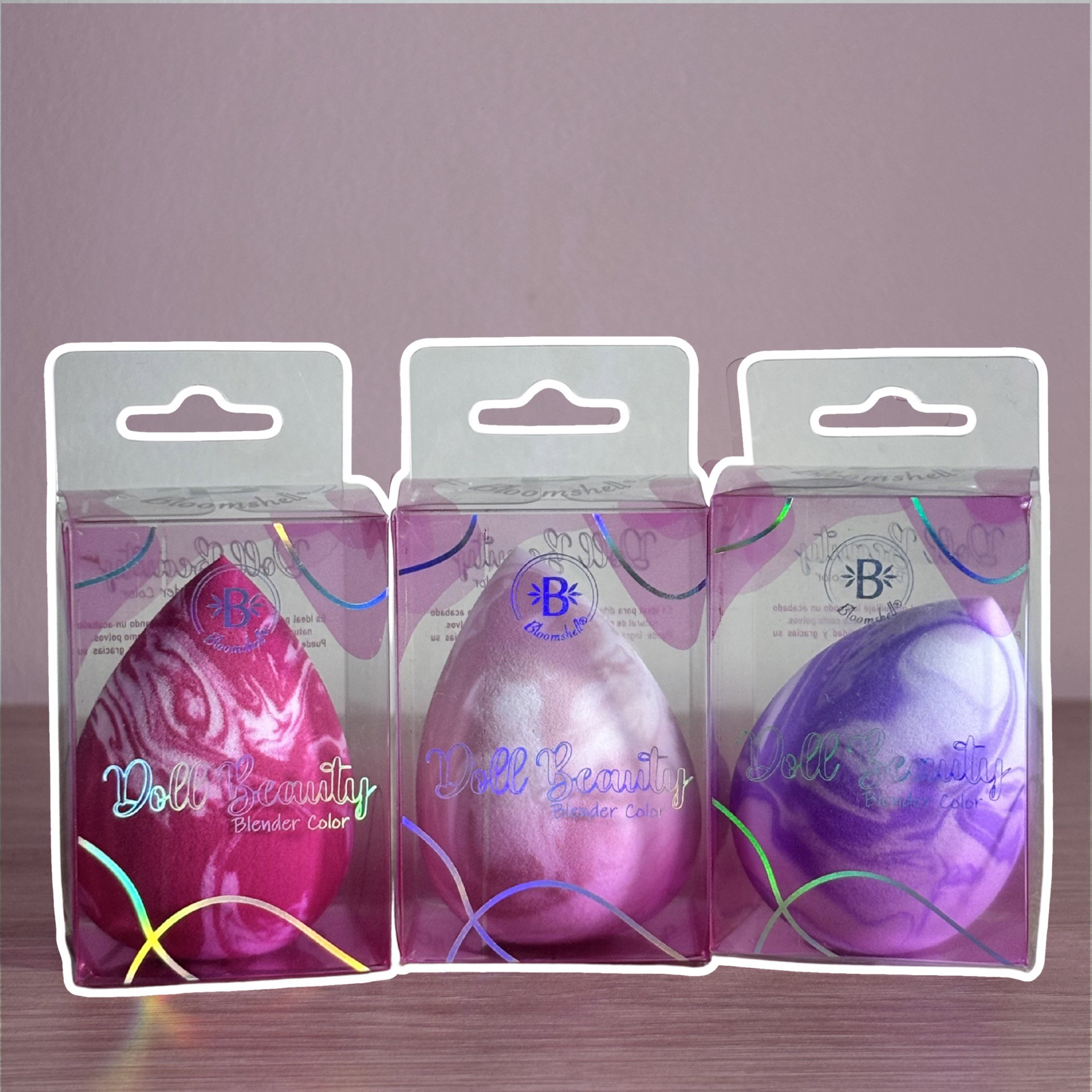 Esponja Doll Beauty Blender Bloomshell 💗_0