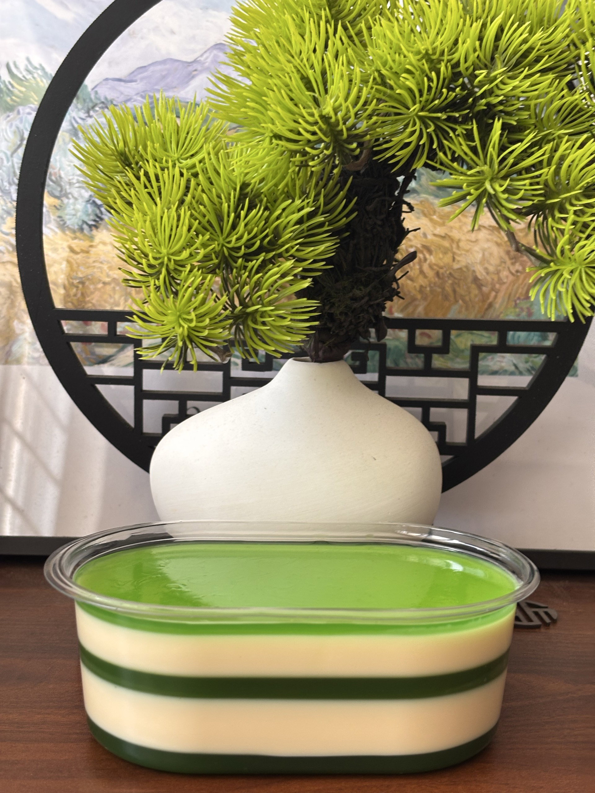Pandan Agar-Agar with Cheese Flan_0