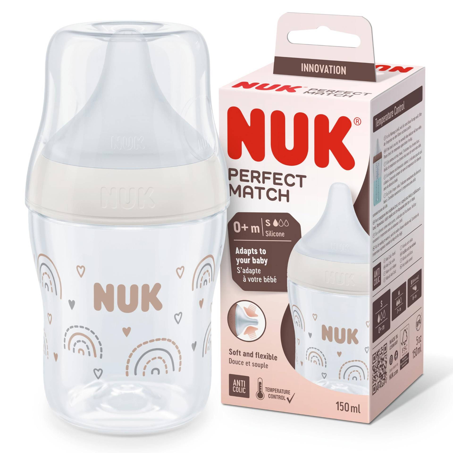 NUK perfect match baby bottle 150mls(0m+)_0