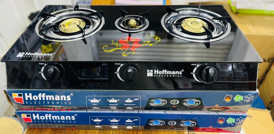 Hoffmans 3-Burner Glass Top Gas Stove