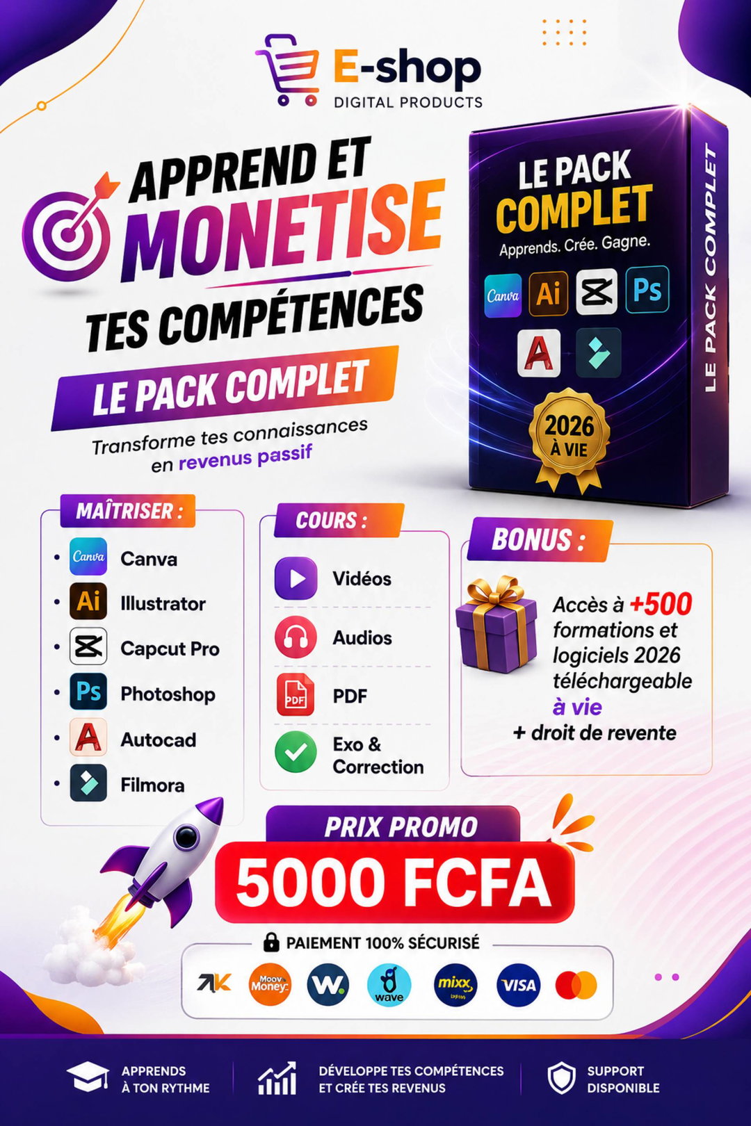 Apprends et Monétises tes connaissances : le pack complet