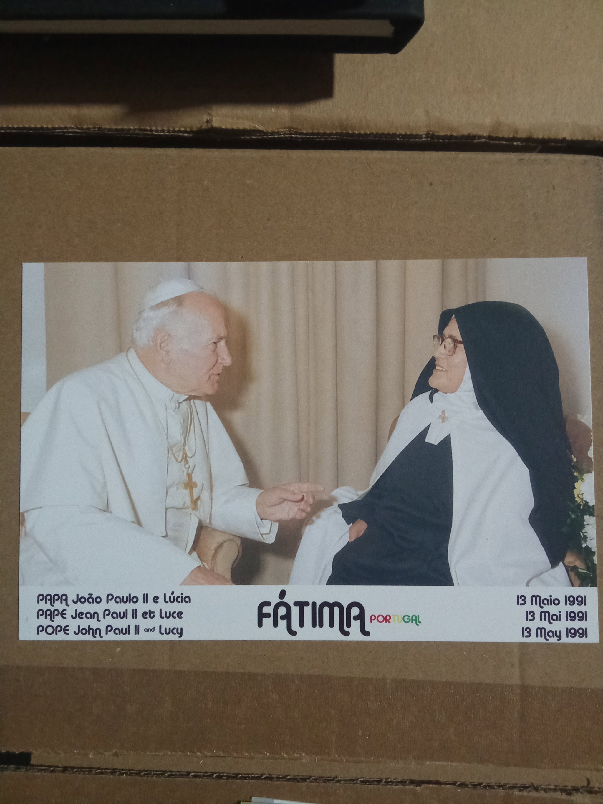 Postal Irmã Lúcia e Papa João Paulo II_0