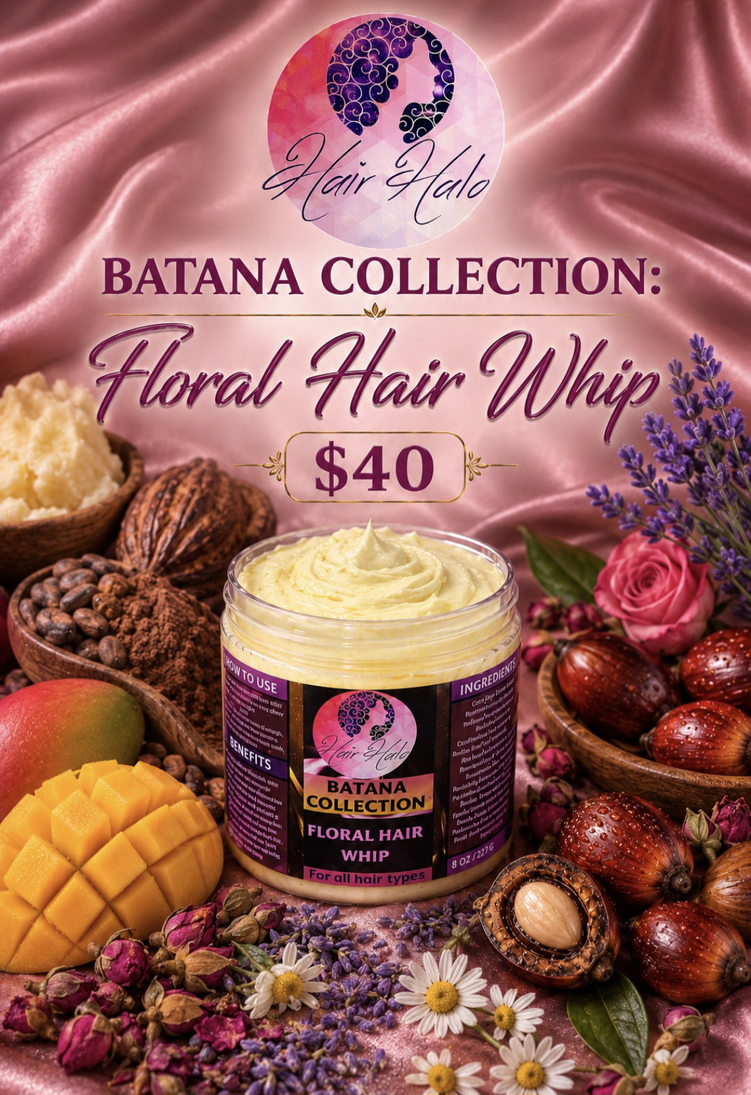 Floral Hair Whip (BATANA COLLECTION)