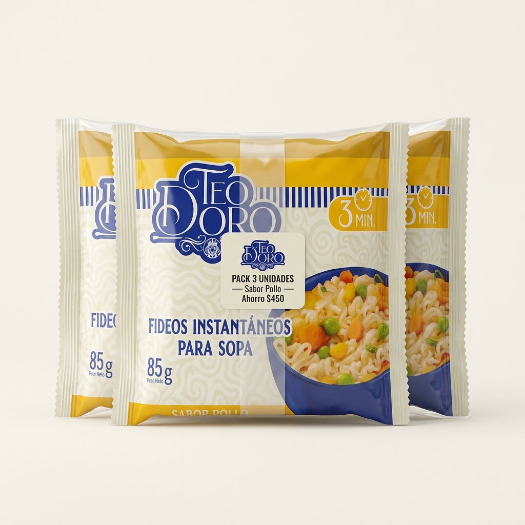 Sobre Fideos Instantaneos Pollo 85 Gr Teodoro — Pack 3 Unidades_0