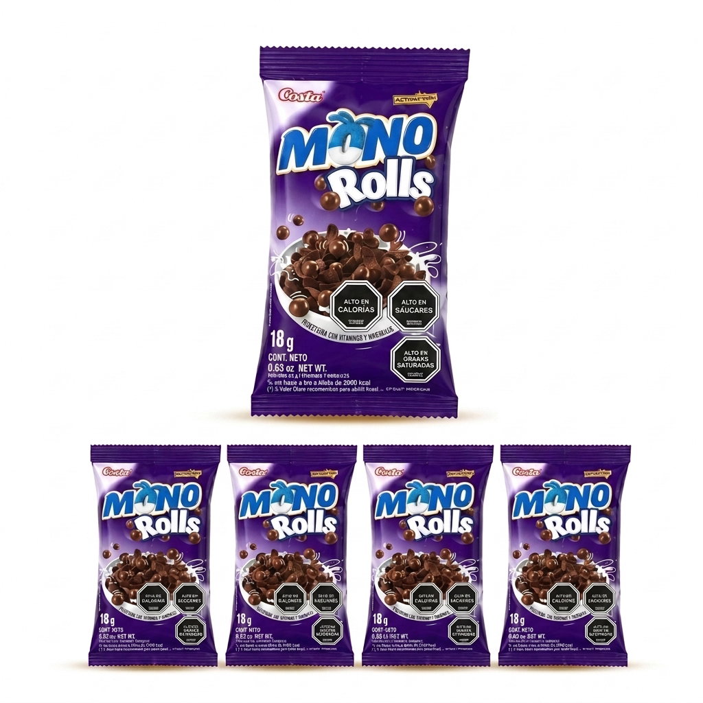 Snack Mono Rolls 18 gr Mono — Pack 4 Unidades