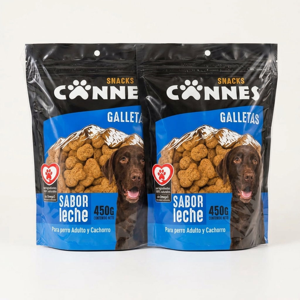 Snack Galletitas Sabor Leche 450 gr Cannes — Pack 2 Unidades_0