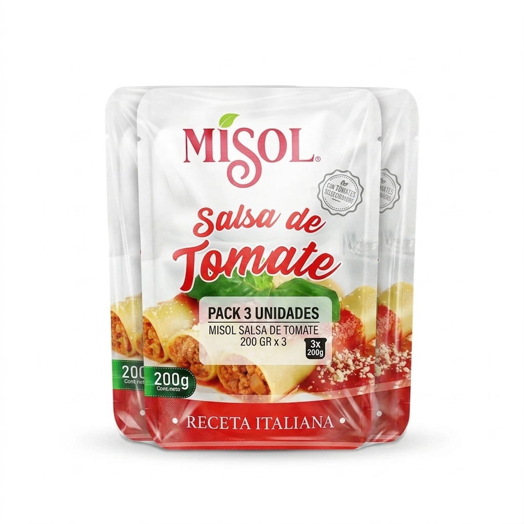 Salsa De Tomate 200 Gr Misol — Pack 3 Unidades