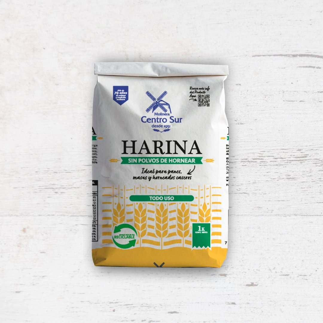 Harina Sin Polvo De Hornear 1 Kg Centro Sur — Pack 2 Unidades