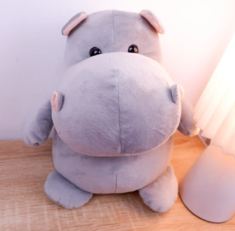 Cute Grey Hippo Plush