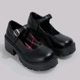Mocassin soulier pour fille noir mat