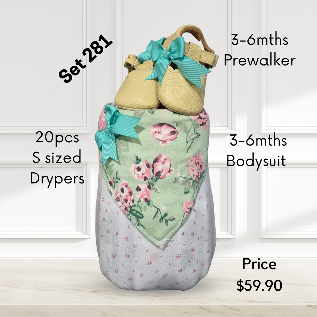 Green floral Bib 