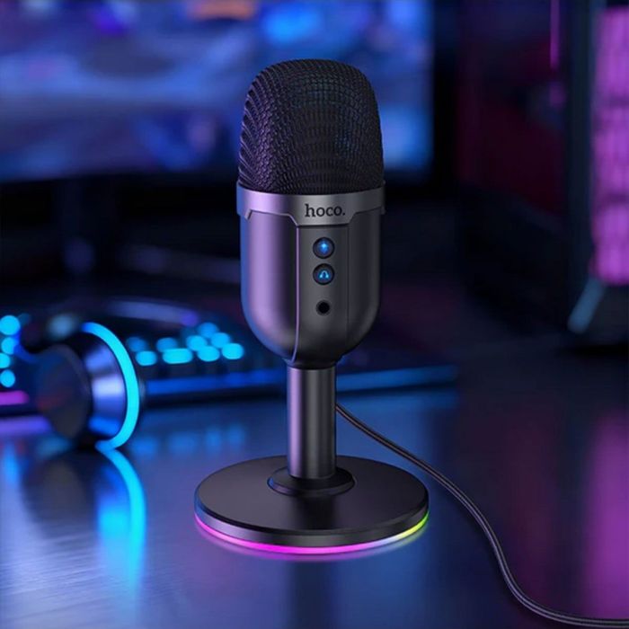 HOCO L25 RGB USB DESKTOP MICROPHONE – USB-A | OMNIDIRECTIONAL