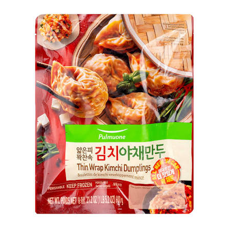 풀무원 얇은피 김치야채만두 THIN WRAP KIMCHI DUMPLINGS 600G_0