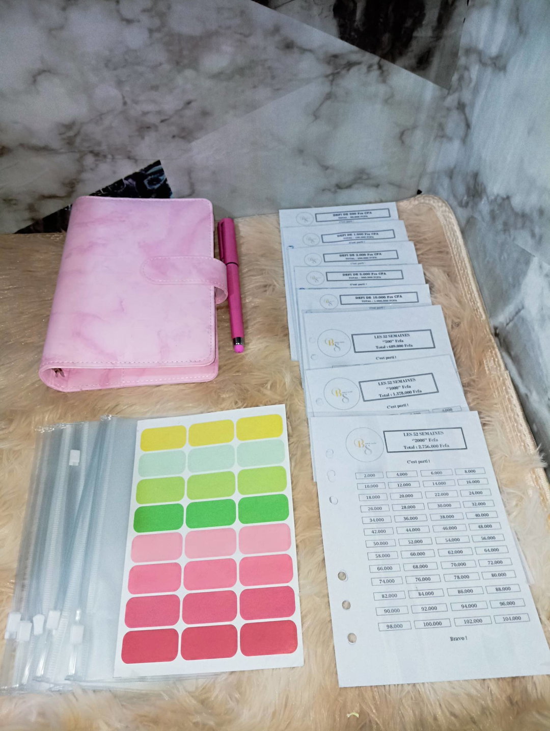 Organisateur d'épargne ou défi planner