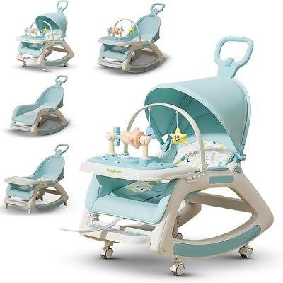 5-in-1 Baby Dining Chair & Rocker/Bouncer & Music