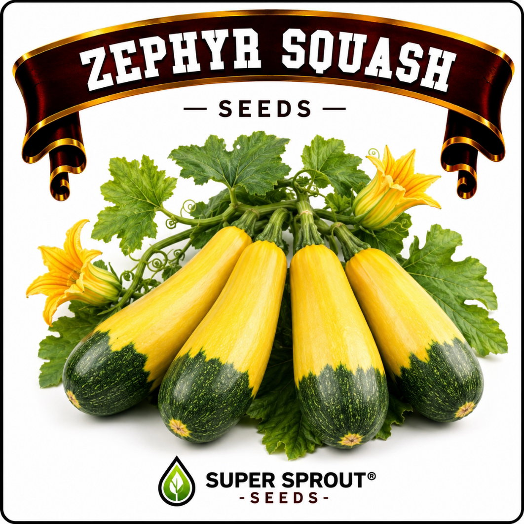 Zephyr squash x 6 seeds 
