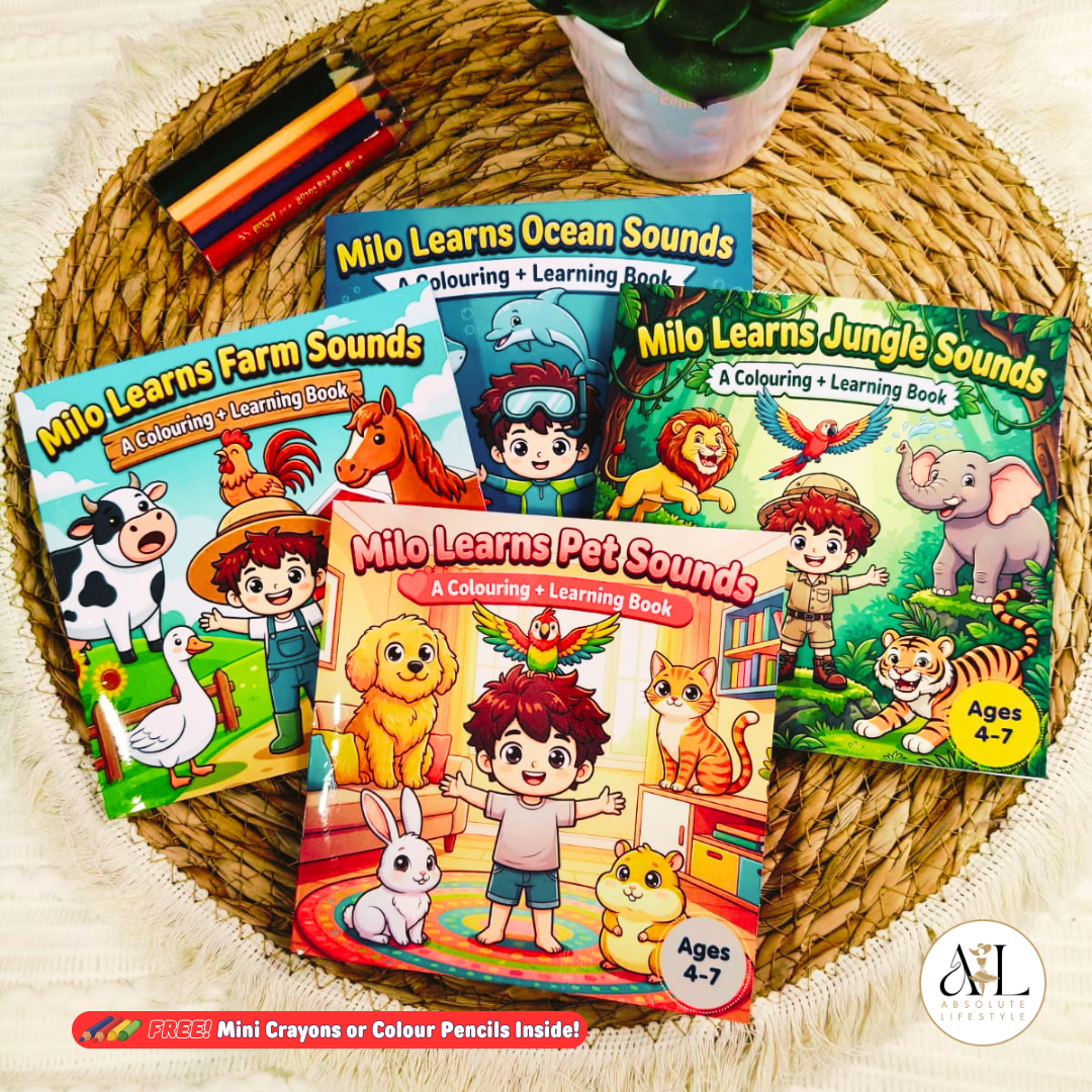 Milo Learns Sounds Kids Coloring Book Series Ages 4-7 | Premium 140gsm Activity Book Free Gift_0