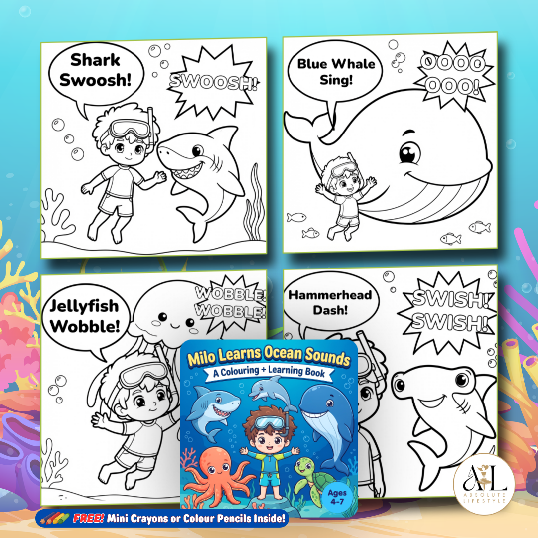 Milo Learns Sounds Kids Coloring Book Series Ages 4-7 | Premium 140gsm Activity Book Free Gift_1