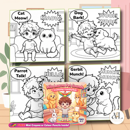 Milo Learns Sounds Kids Coloring Book Series Ages 4-7 | Premium 140gsm Activity Book Free Gift