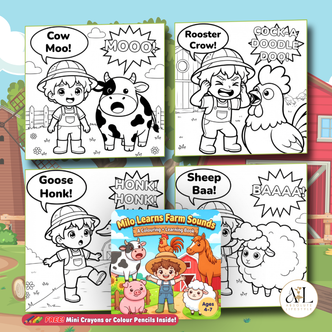 Milo Learns Sounds Kids Coloring Book Series Ages 4-7 | Premium 140gsm Activity Book Free Gift_3