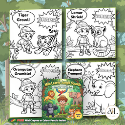 Milo Learns Sounds Kids Coloring Book Series Ages 4-7 | Premium 140gsm Activity Book Free Gift