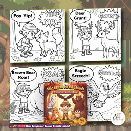 Milo Learns Sounds Kids Coloring Book Series Ages 4-7 | Premium 140gsm Activity Book Free Gift