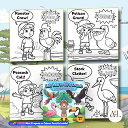 Milo Learns Sounds Kids Coloring Book Series Ages 4-7 | Premium 140gsm Activity Book Free Gift