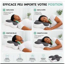 🛏️ Coussin mémoire 65×45×15