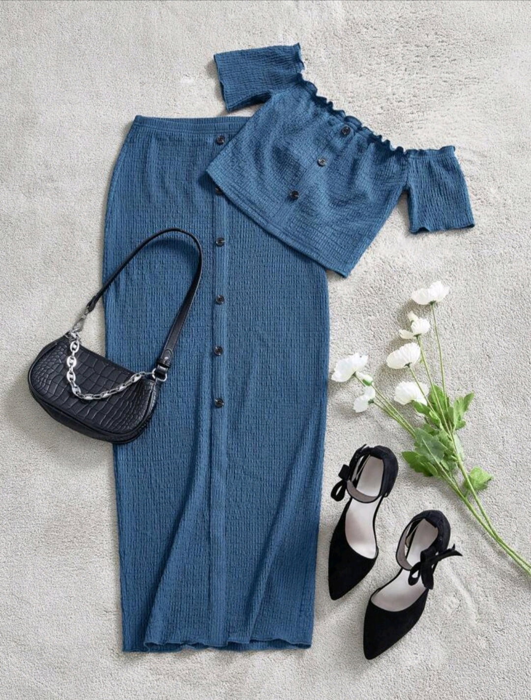 Conjunto de 2 piezas top y falda
