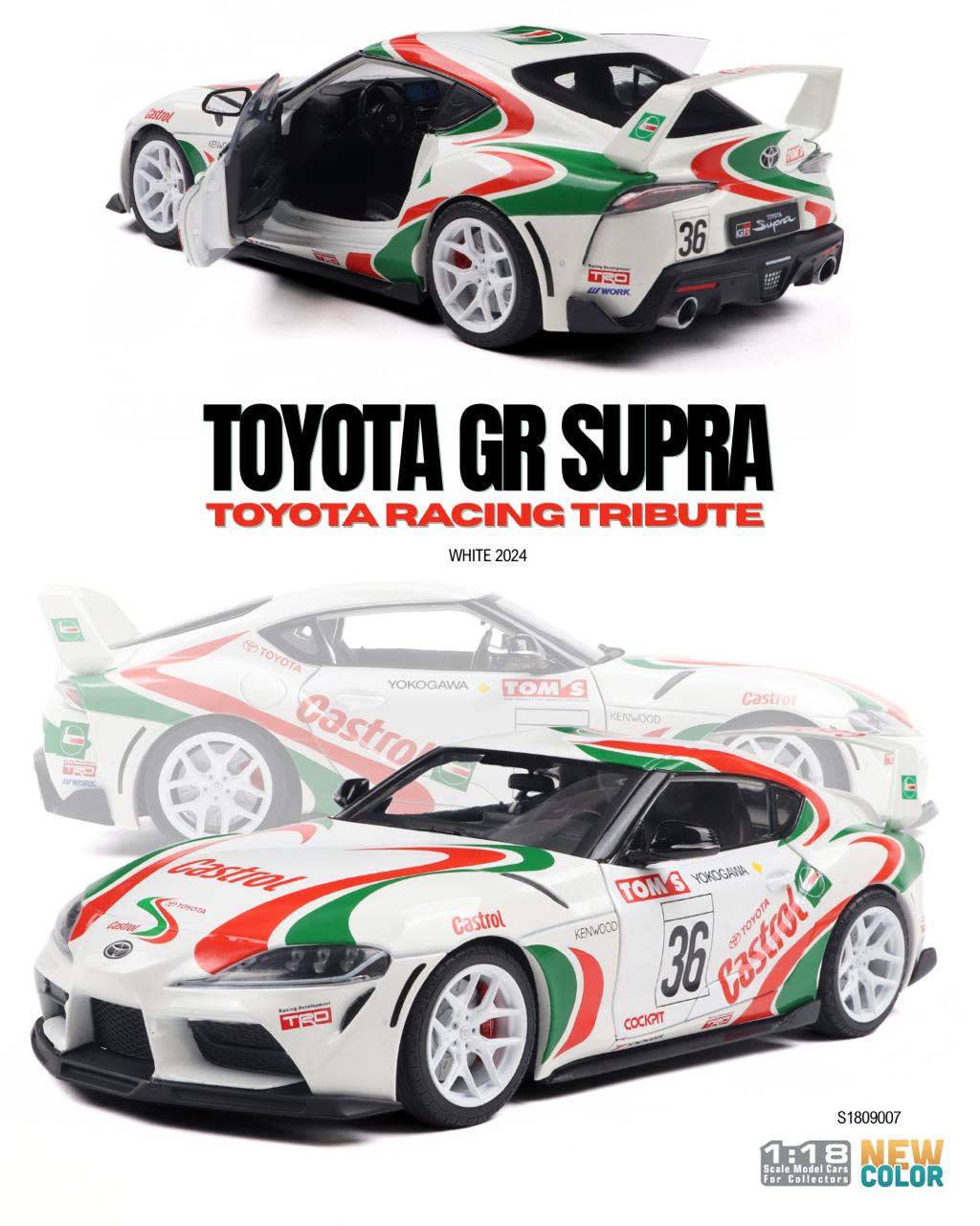 SOLIDO MODEL 1/18 TOYOTA GR SUPRA - TOYOTA RACING TRIBUTE WHITE 2024