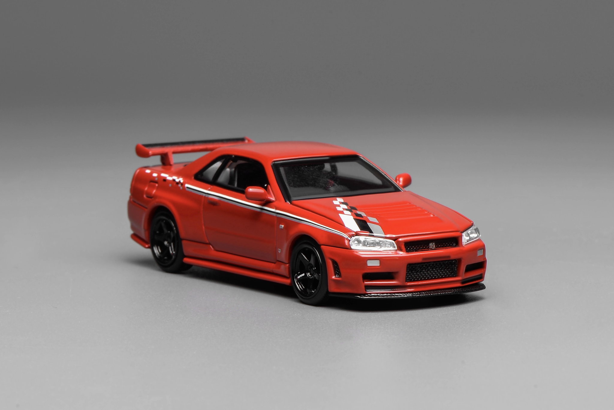 MOTOR HELIX MODEL 1/64 NISSAN SKYLINE GT-R (R34) NISMO CUSTOMIZED - RED_0