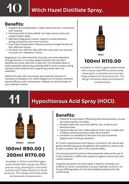 Witch Hazel Distillate Spray / Hypochlorous Acid Spray