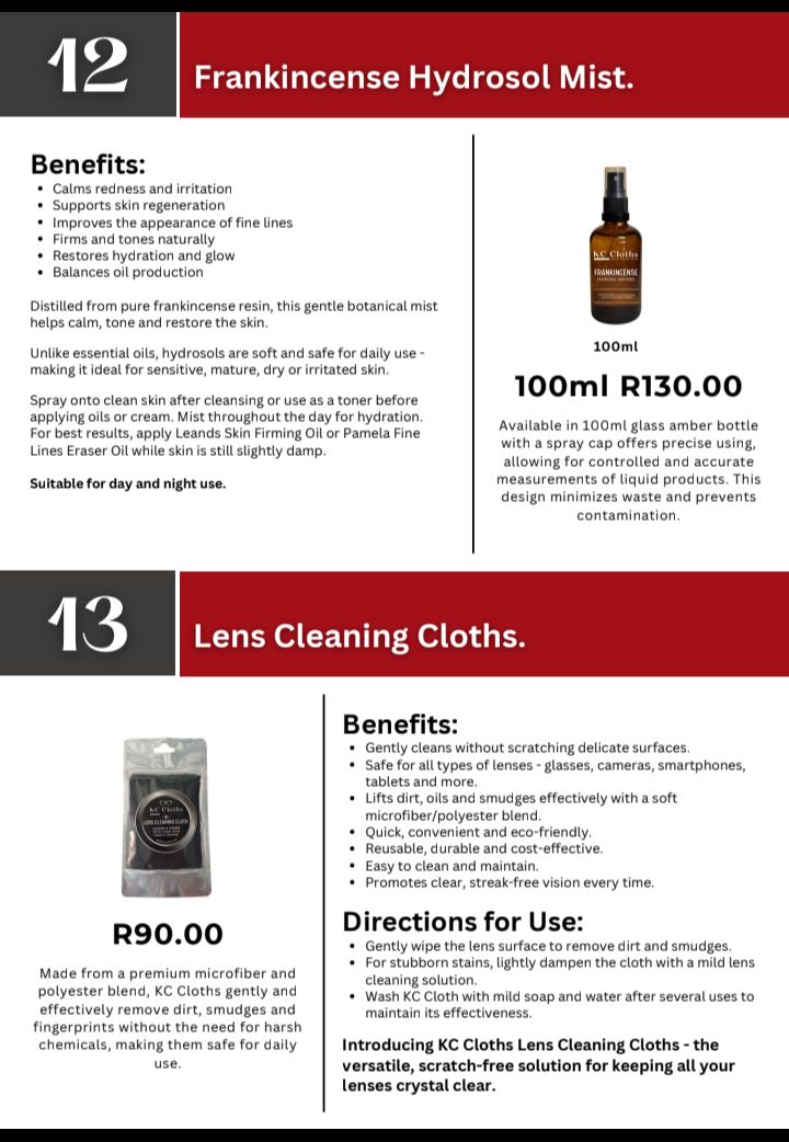 Frankincense Hydrosol Mist / Lens Cleaning Cloth_0