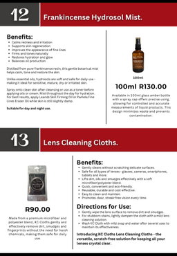 Frankincense Hydrosol Mist / Lens Cleaning Cloth