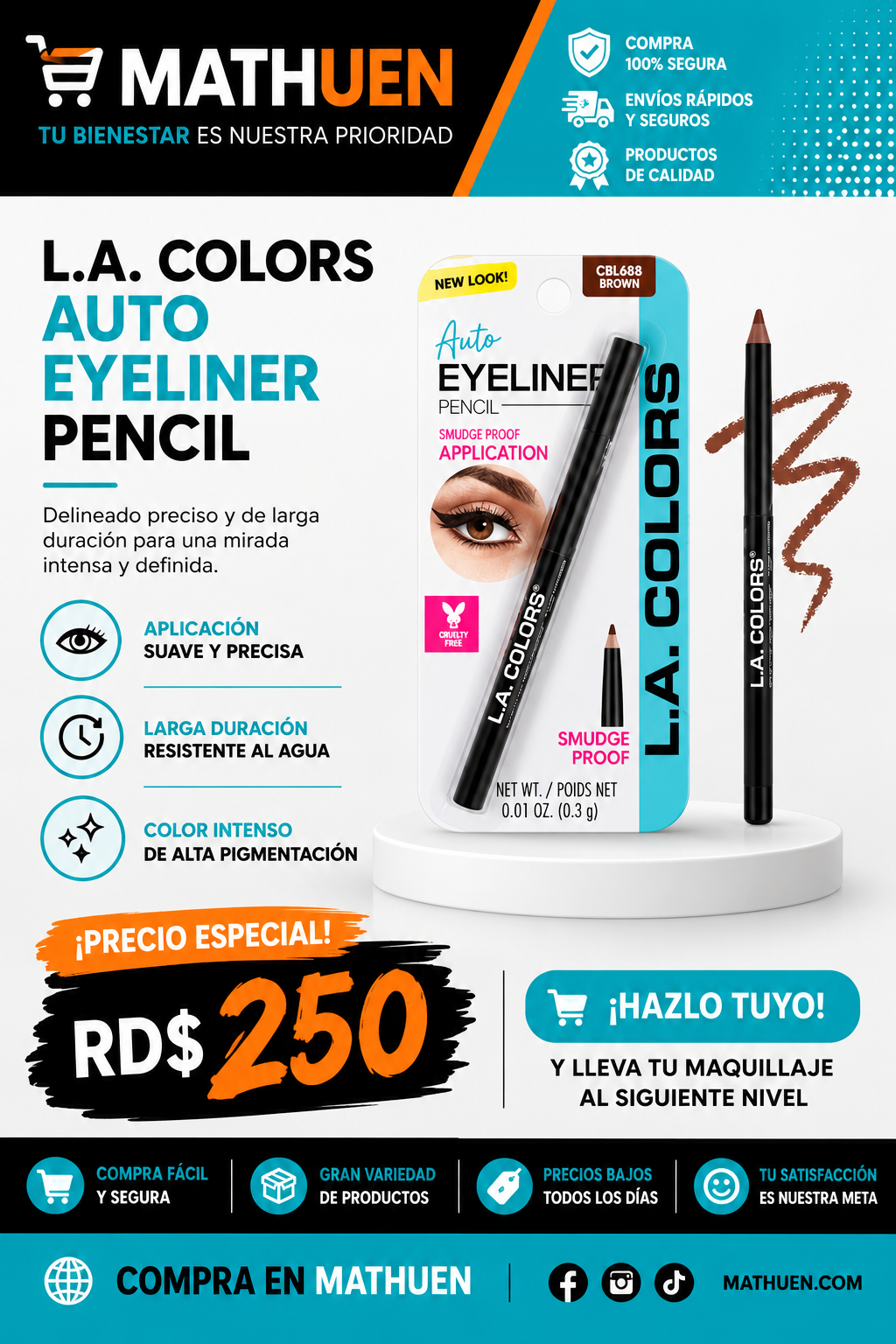 L.A. Colors Lápiz De Ojos _0