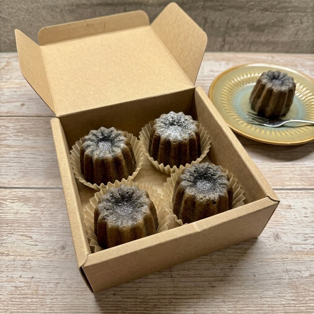 🖤 Black Sesame Mochi Canelé