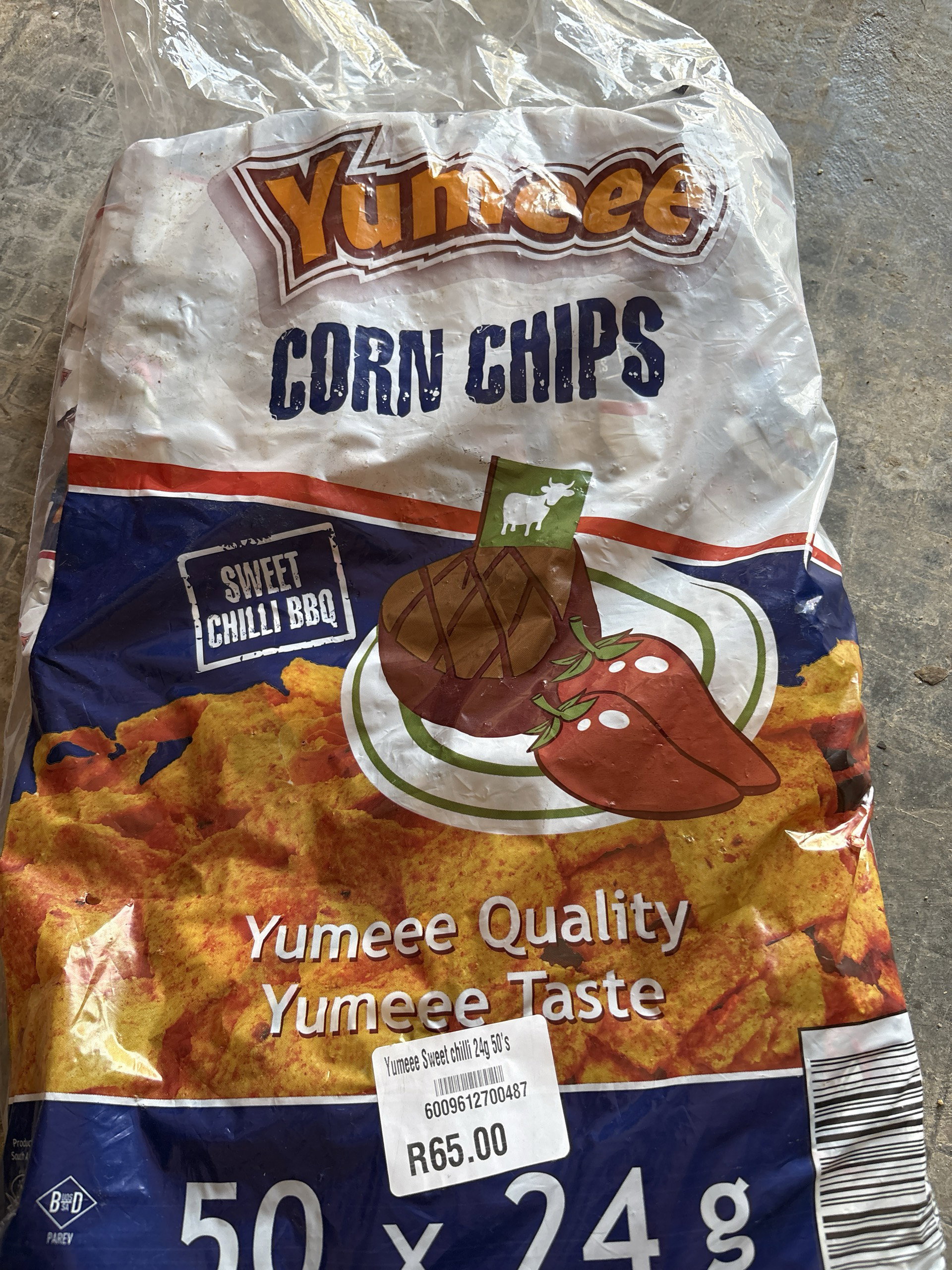 Yumeee corn chips sweet chilli bbq 50x24g_0