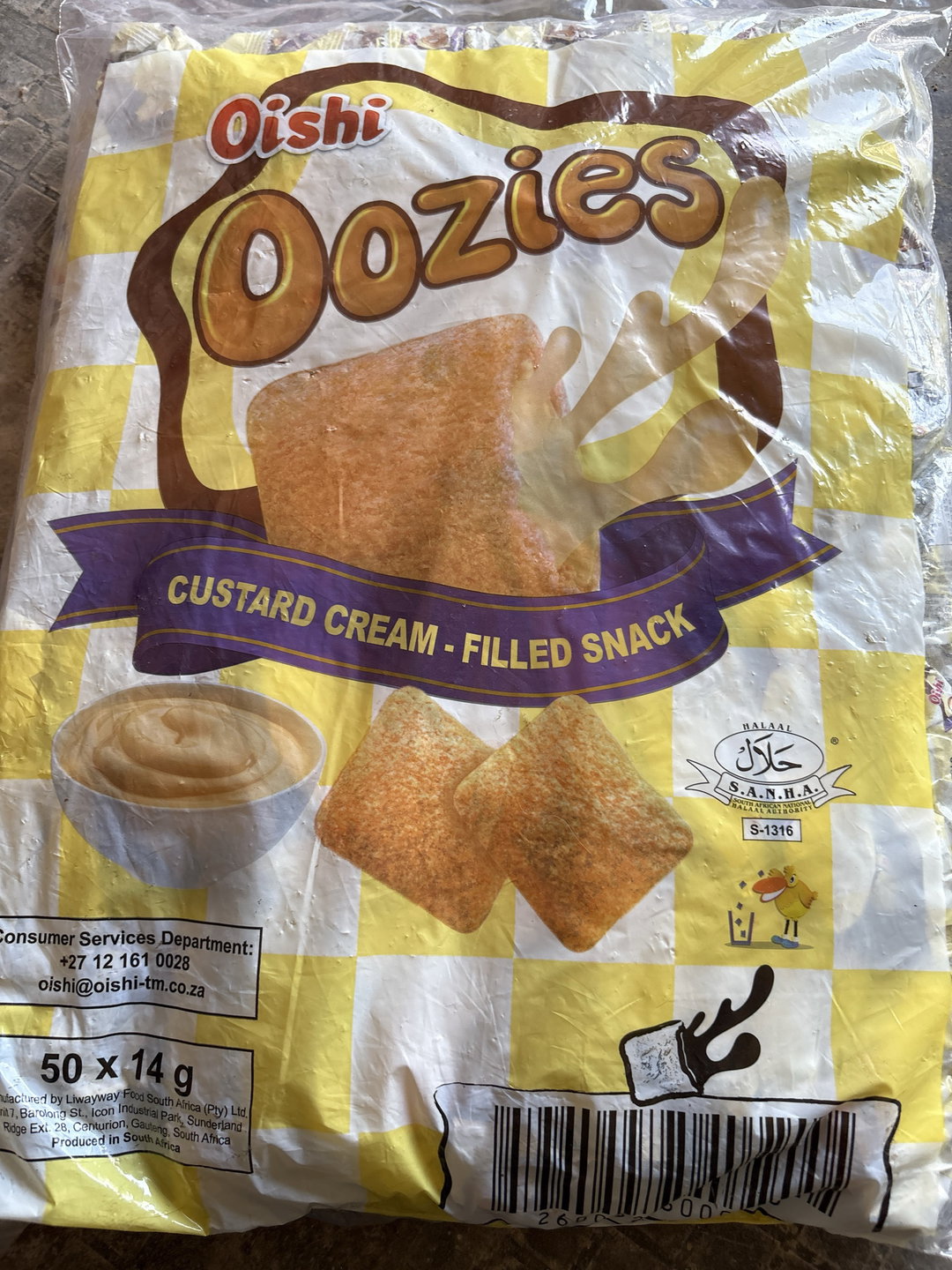 Oozies custard cream 50x14g