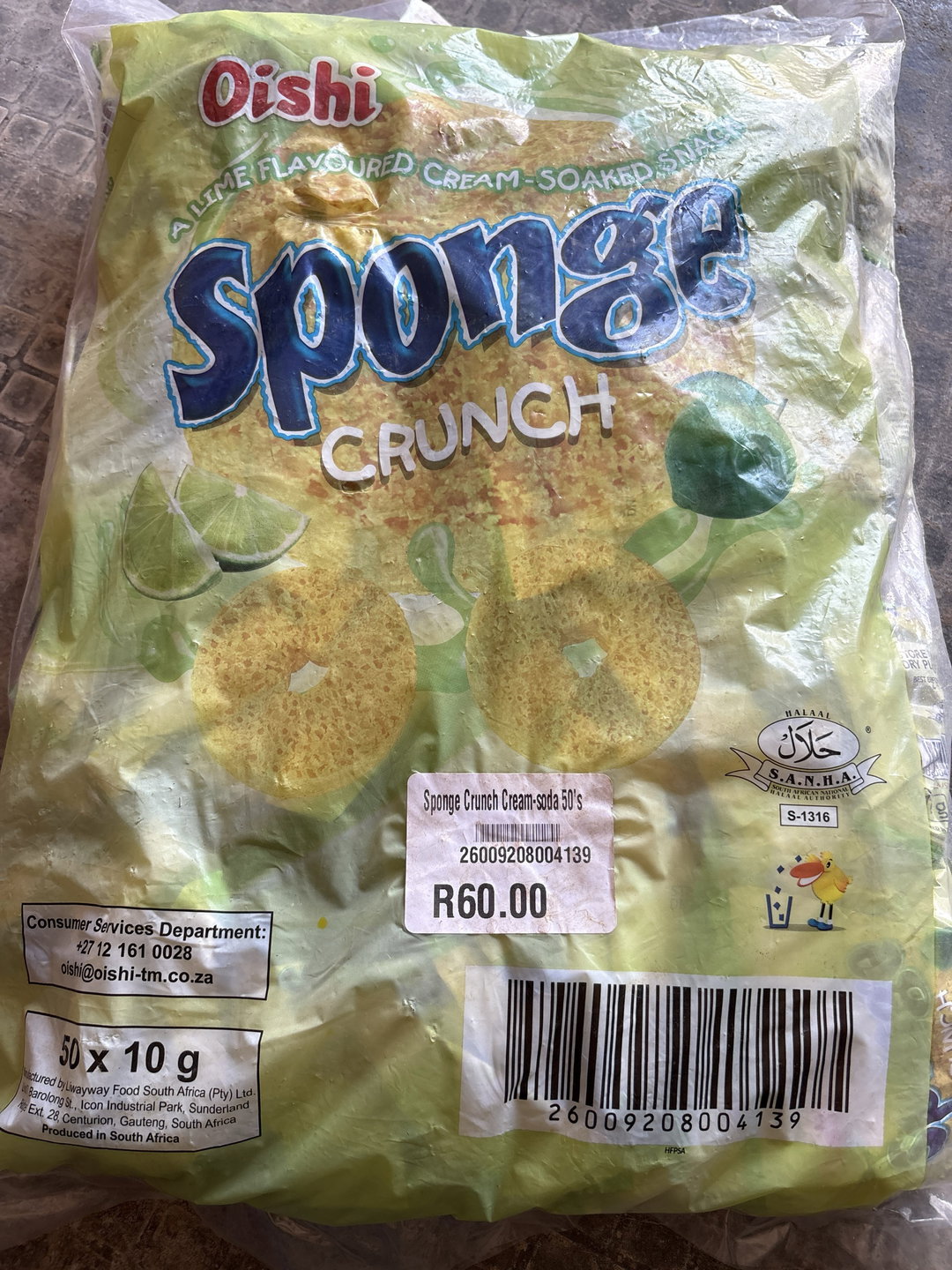Sponge crunch cream soda 50x10g