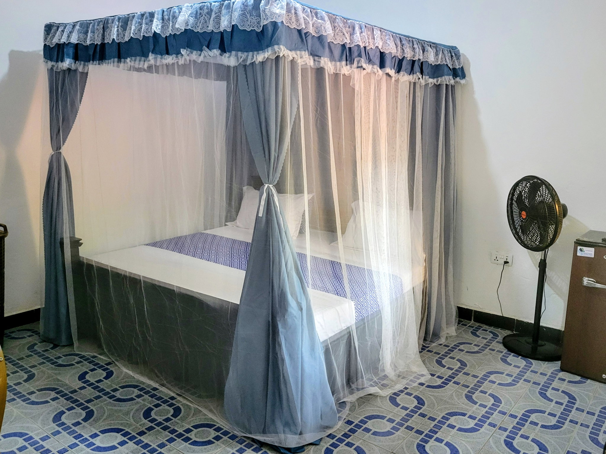Standard Room with Fan, including breakfast for two people, bedroom fridge, 32" smart TV,  King size mosquito tent & internet_3