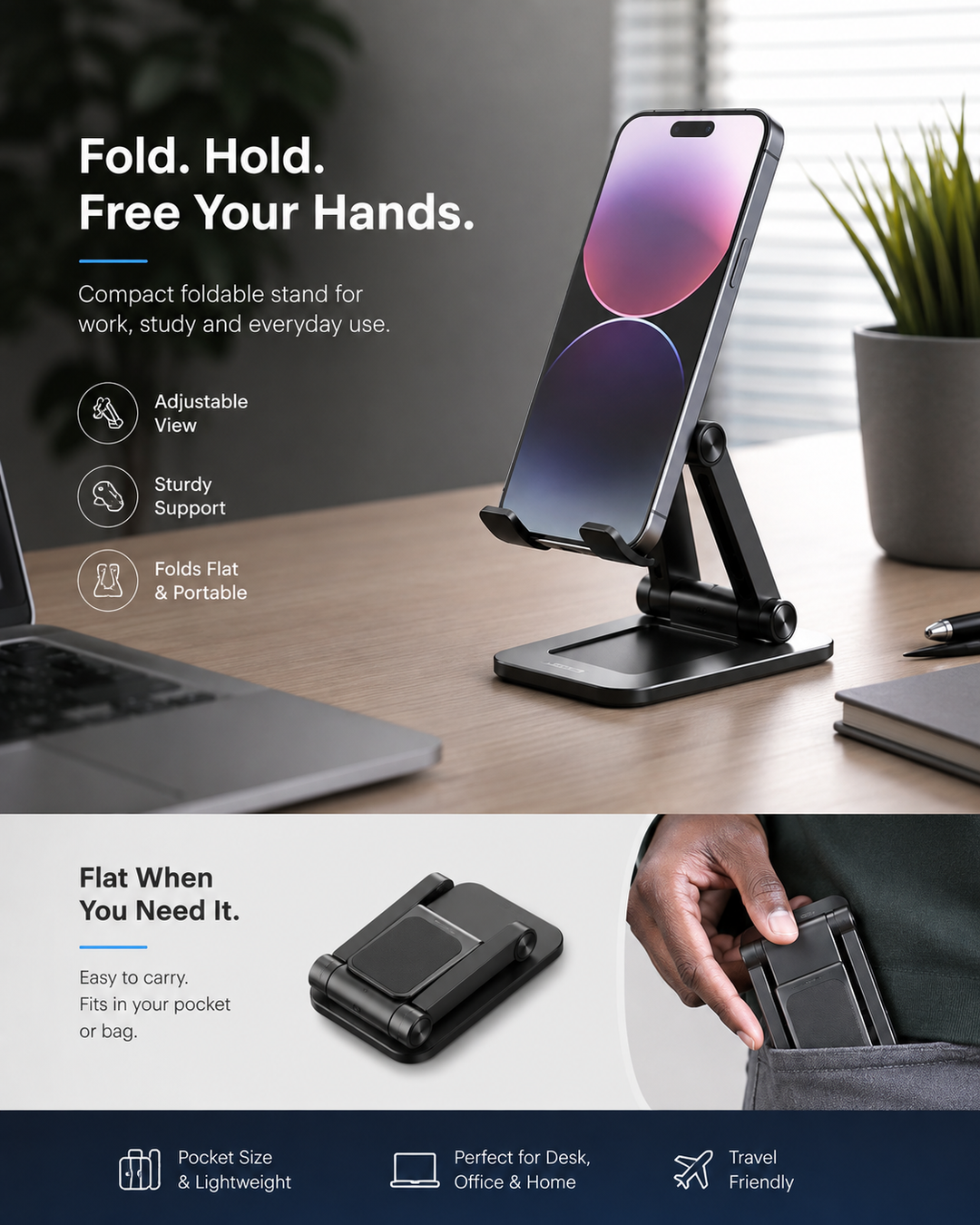 Foldable 360⁰ Phone Stand